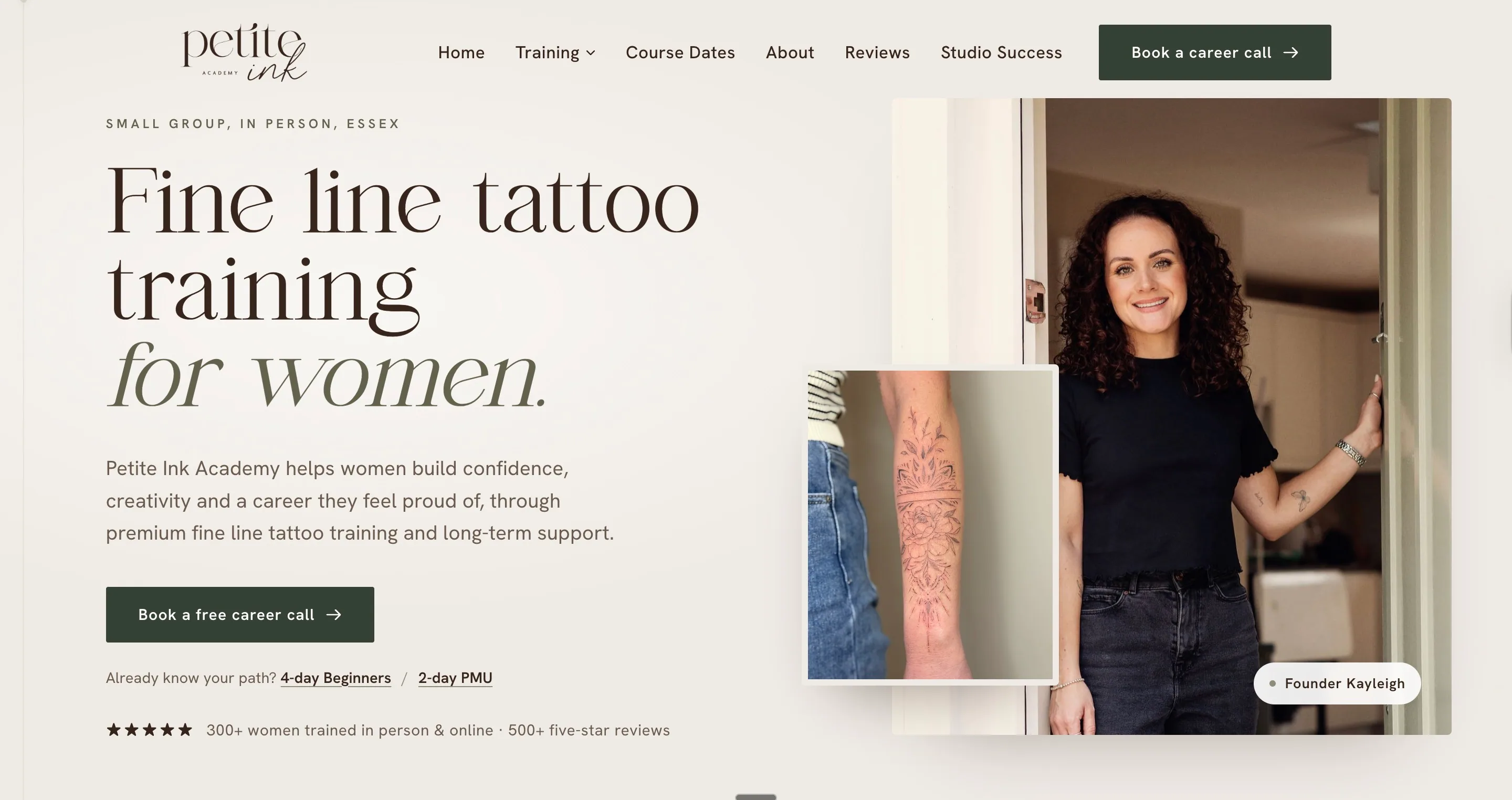 The Petite Ink Academy website