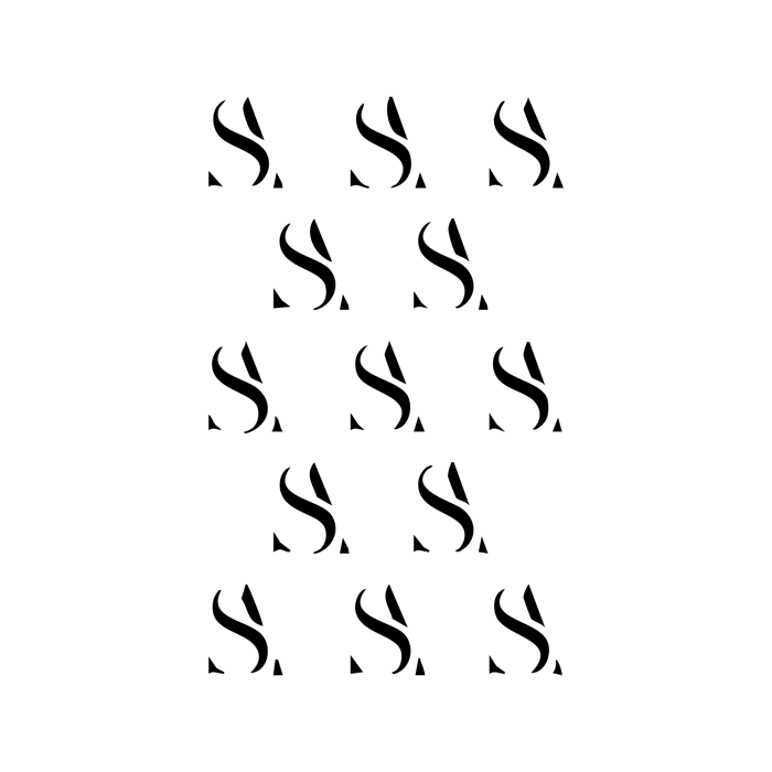 Brand motif: the monogram repeated as a pattern