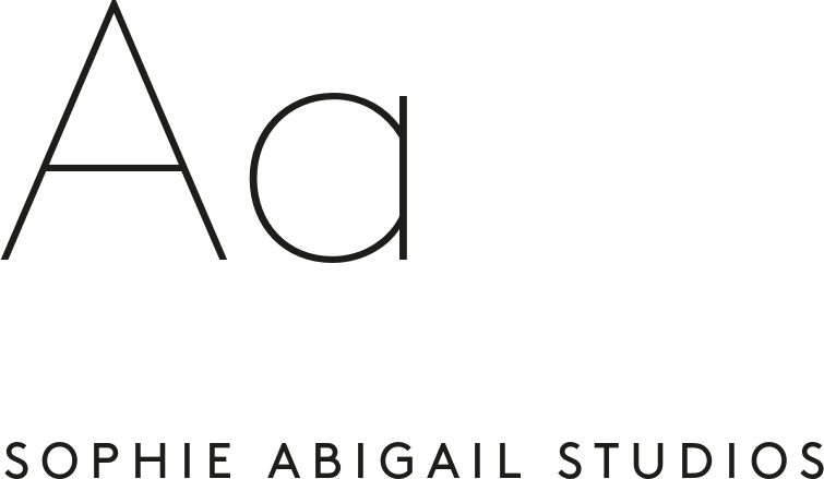 LL Brown type specimen: a large light Aa above the name Sophie Abigail Studios in letterspaced capitals