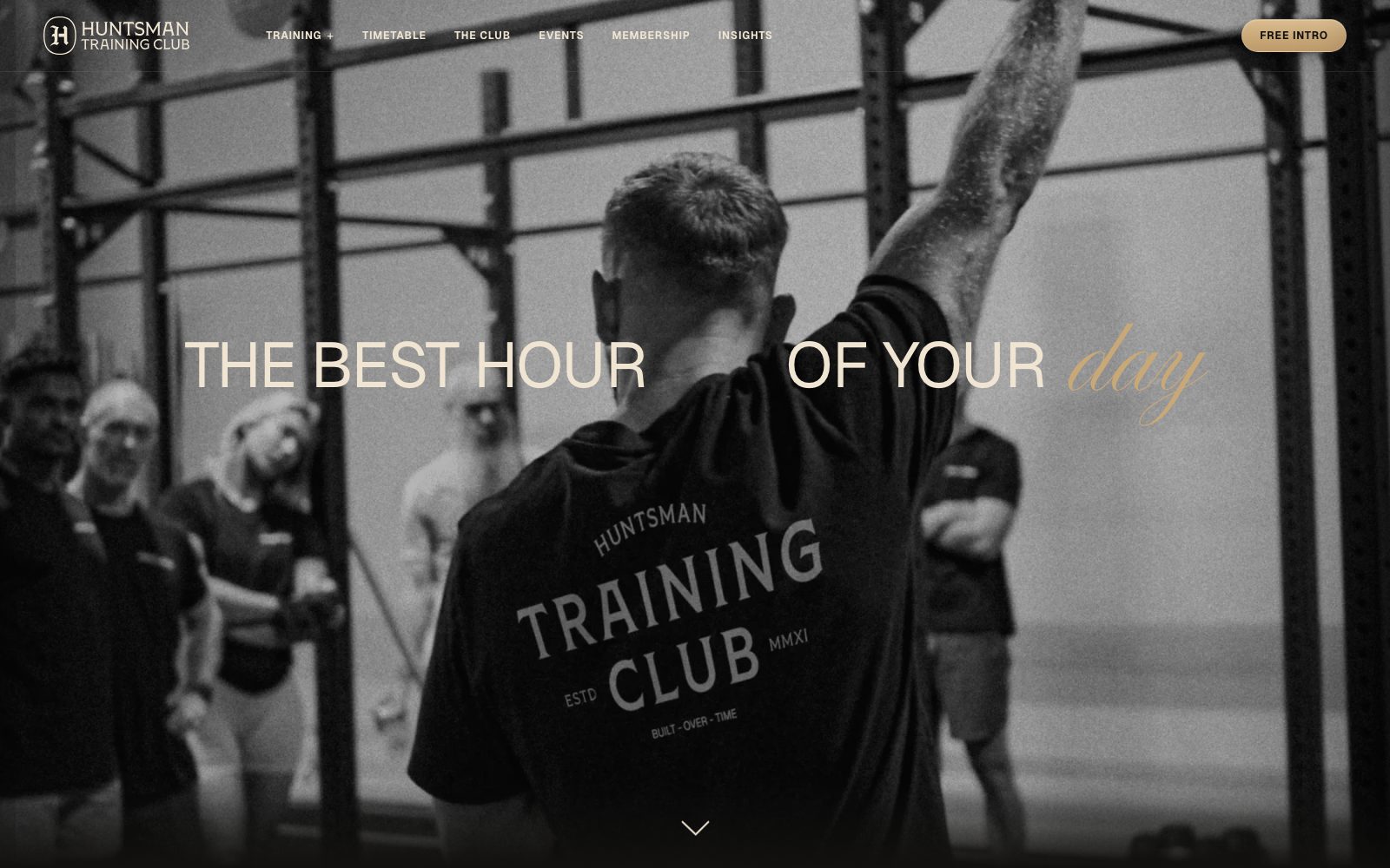 Huntsman Training Club website on desktop